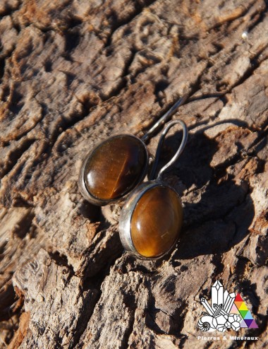 Boucles d'oreilles œil du tigre