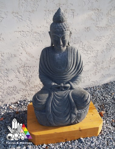 Statue de Bouddha - Pierre de Lave - Grand modèle