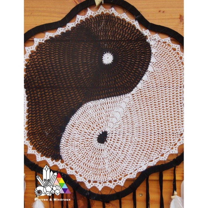 Magnifique Attrape Rêve Ying Yang - déco zen - Grand format - Idée Déco