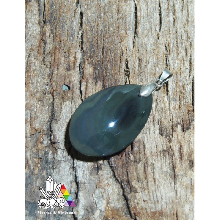 Obsidienne Œil Céleste - Monté sur Bélière en Argent 925 - Vertus des Pierres