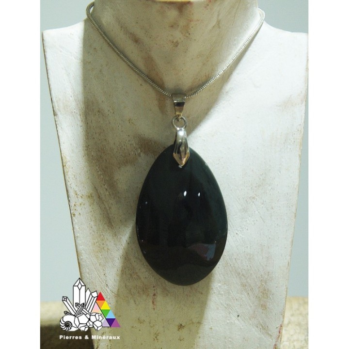 Obsidienne Œil Céleste - Monté sur Bélière en Argent 925 - Vertus des Pierres