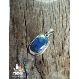 Pendentif en Labradorite - argent 925 - Reflet bleu intense - Vertus des pierres