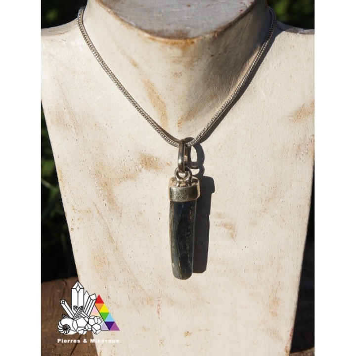 Pendentif en Cyanite - Argent 925 - poli -  Vertus des pierres
