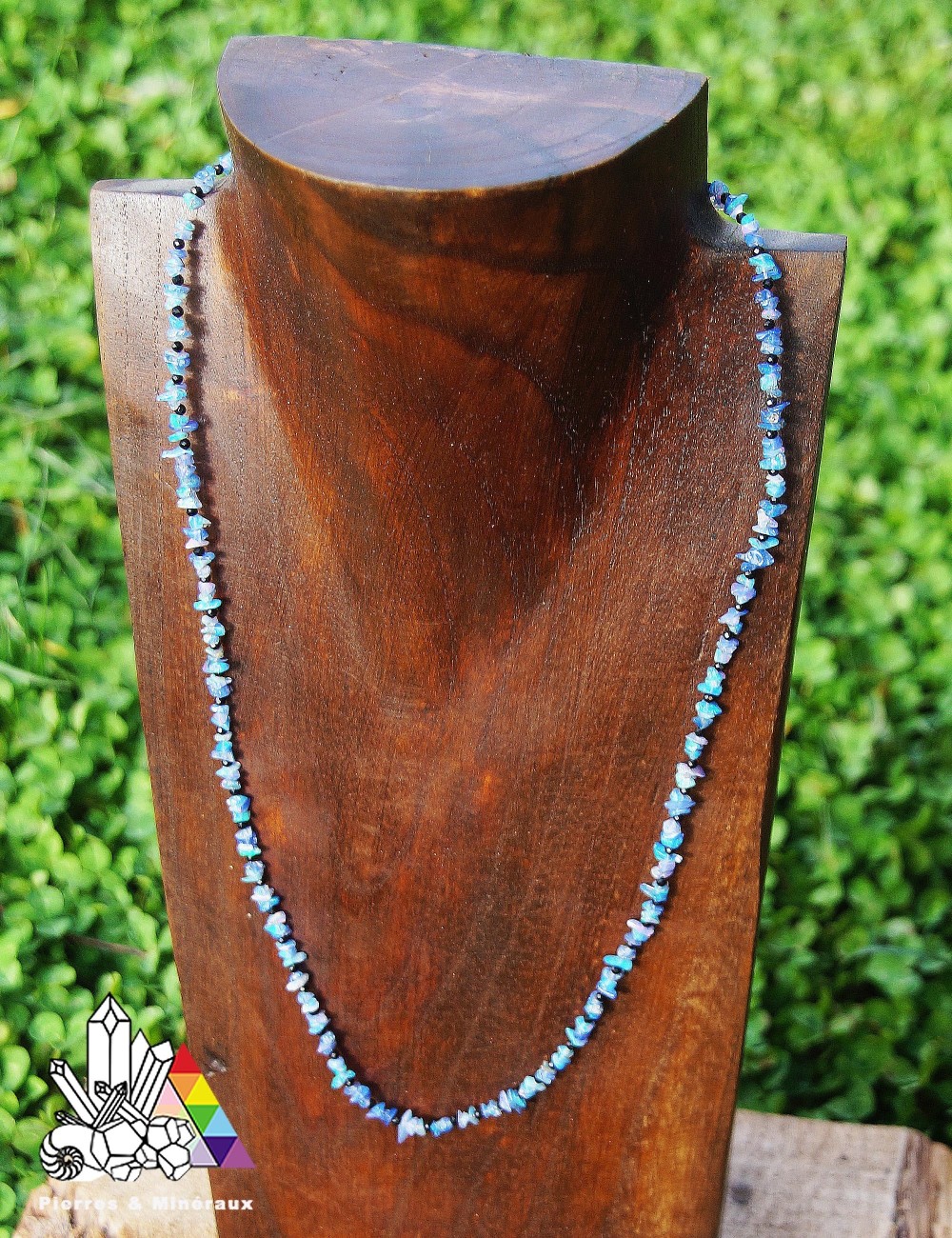 Collier Opale Bleue d'Ethiopie - Colorée