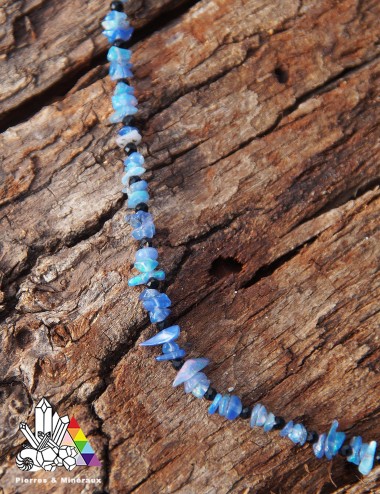 Collier Opale Bleue d'Ethiopie - Colorée