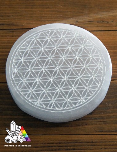 Plaque de Sélénite - Fleur de Vie