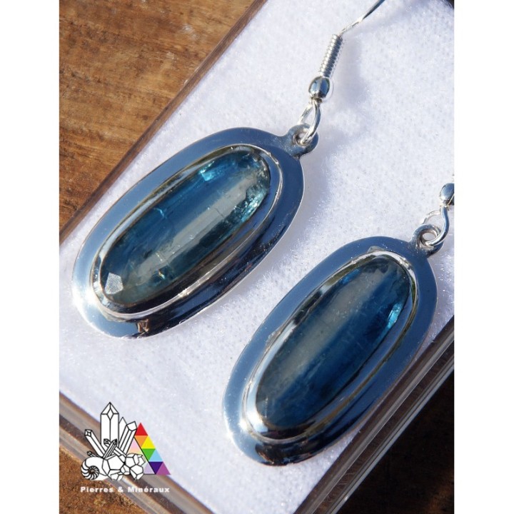 Boucles d'oreilles - Cyanite- Vertus des Pierres - Argent 925 - Pierres et Minéraux