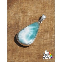 Magnifique Pendentif de Larimar - Argent 925 - Vertus du Larimar - Pierres et Minéraux