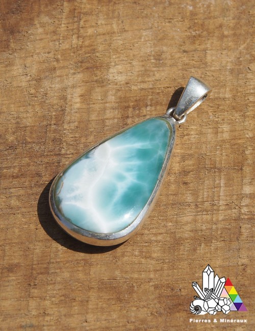 Pendentif en Larimar - Goutte