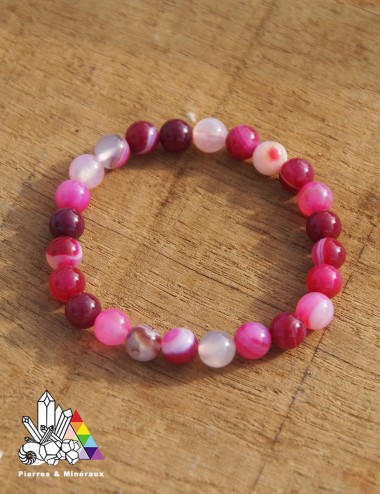 Bracelet Agate Rose sur-mesure