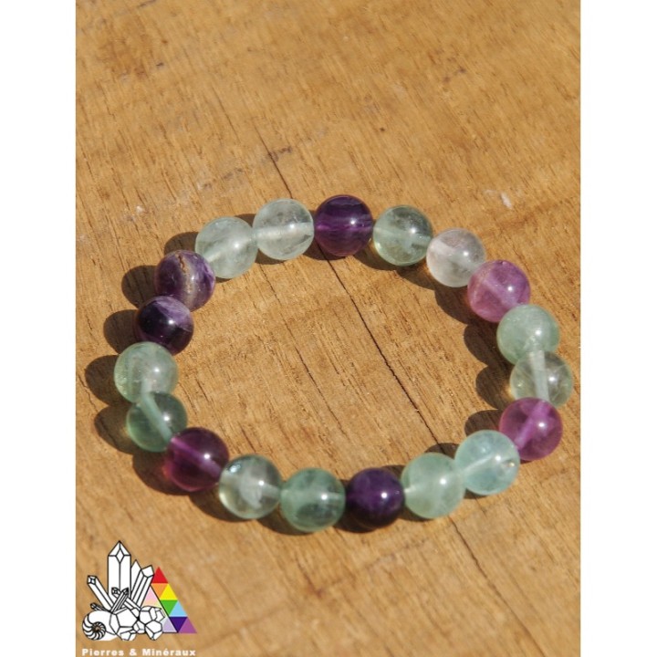 Bracelet en Fluorite- Pierre 10mm - Vertus des Pierres - Pierres et Minéraux - France