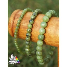 Bracelet Jade néphrite - pierre naturelle - Lithothérapie - Pierres et Minéraux