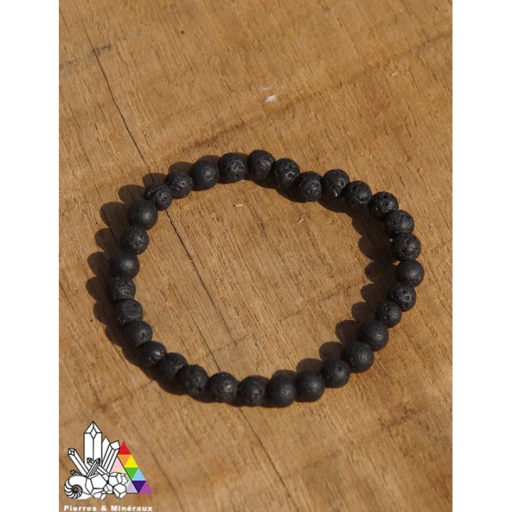 Bracelet Lave  - Pierres 10mm - Vertus de la pierre de Lave - Pierres et Minéraux - France