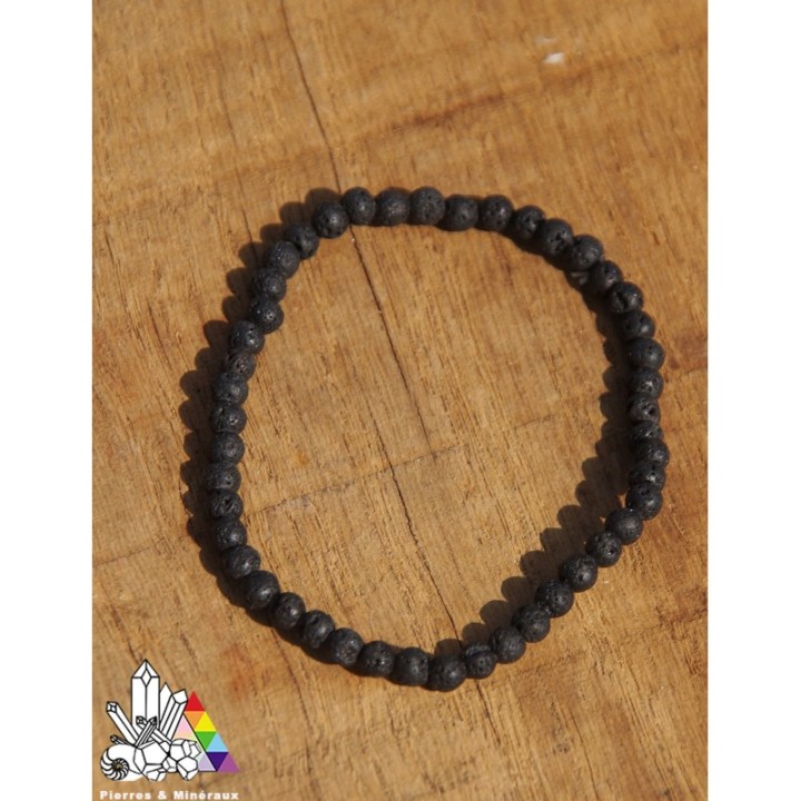 Bracelet Lave  - Pierres 10mm - Vertus de la pierre de Lave - Pierres et Minéraux - France