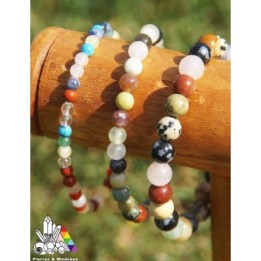 Bracelet - Mélange de Plusieurs Pierres - Obsidienne Jaspe Agate Quartz - Pierres et Minéraux - Vente en Ligne