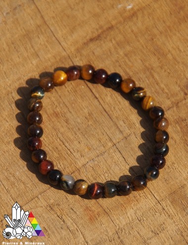 Bracelet 3 Œil de Tigre Faucon et Taureau sur mesure