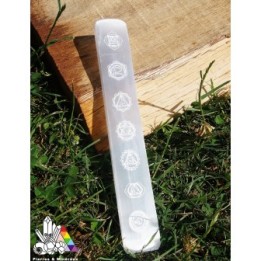 Bâton de Soins - 7 Chakras - Sélénite - Pierres et Minéraux - Vente en Ligne