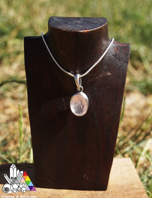Pendentif - Quartz Rose - Ovale