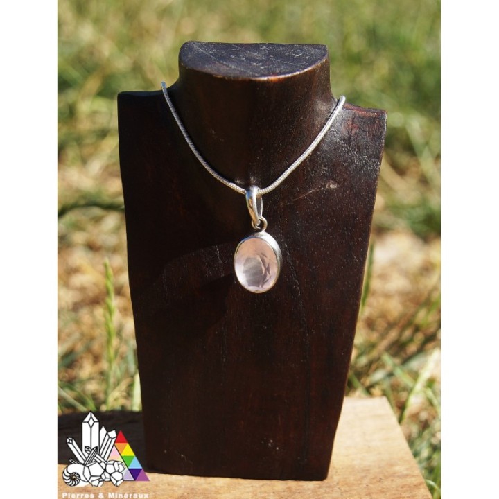 Pendentif Quartz Rose - Argent 925 - Vertus des pierres - Pierres et Minéraux - Vente en Ligne