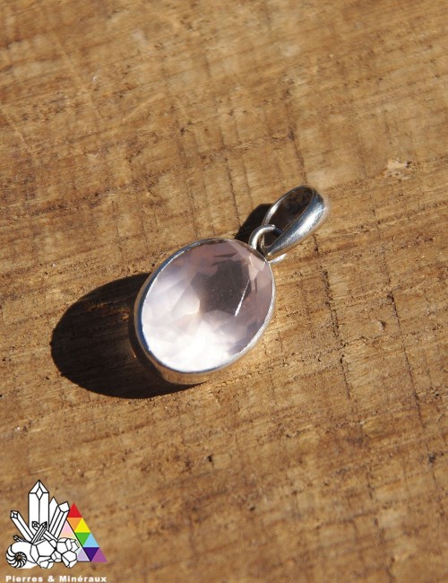 Pendentif - Quartz Rose - Ovale