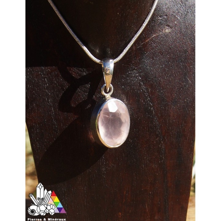 Pendentif Quartz Rose - Argent 925 - Vertus des pierres - Pierres et Minéraux - Vente en Ligne