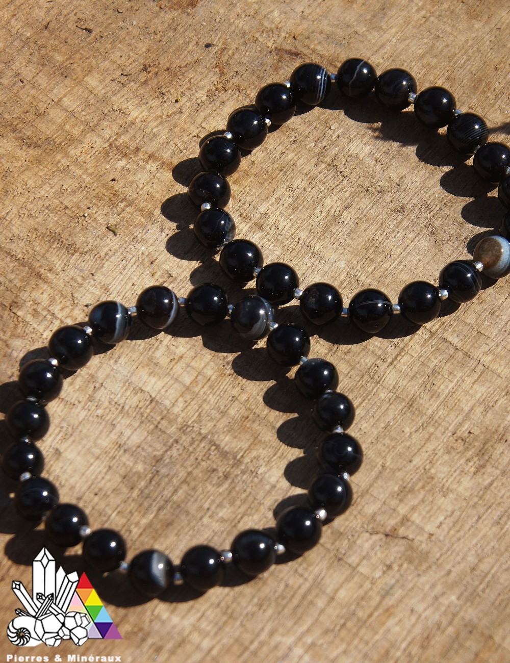 Bracelet Création - Agate Noire - Argent 925