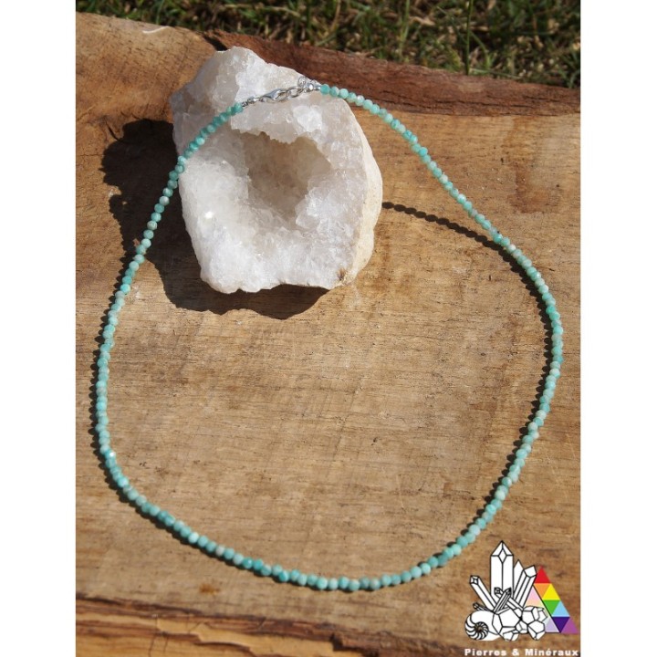 Collier d'Amazonite - Vertus du Rubis- Pierres et Minéraux - Création Française