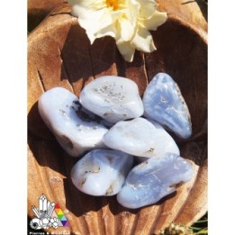 Calcédoine Bleue - Pierres Roulées - Soins Lithothérapie- Pierres et Minéraux - France