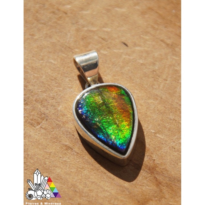 Magnifique Ammolite - Pendentif - Argent 925 - Vertus des Pierres - Pierres et Minéraux - France