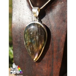 Pendentif en Labradorite - Reflets Rose et Dorée - Madagascar - Pierres et Minéraux