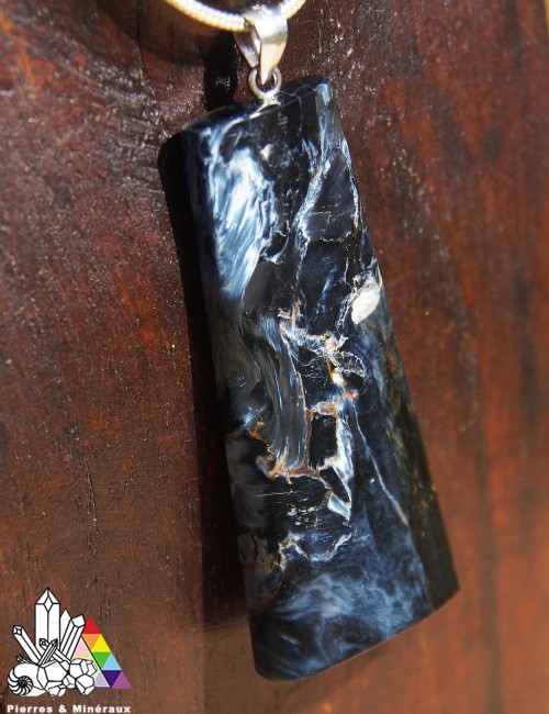 Pendentif Pietersite Bleue - Bélière Argent 925
