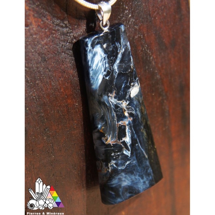 Pendentif Pietersite Bleue - Argent 925 - Lithothérapie - Pierres et Minéraux