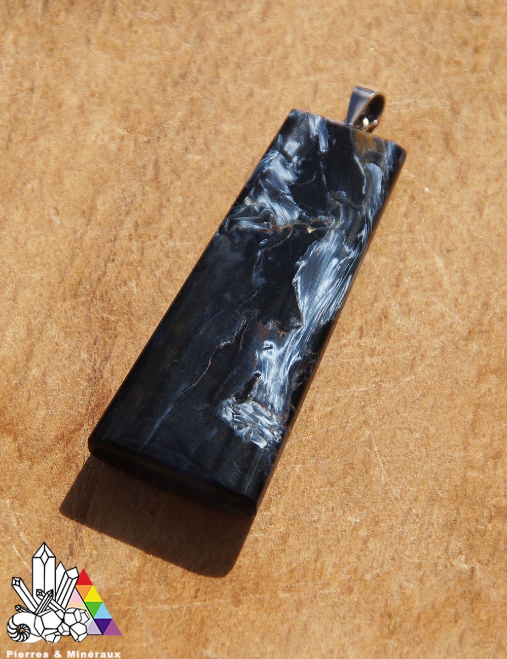 Pendentif Pietersite Bleue - Bélière Argent 925