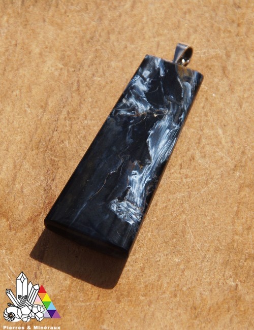 Pendentif Pietersite Bleue - Bélière Argent 925
