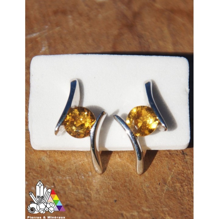 Citrine - Boucles d'Oreilles - Lithothérapie - Pierres et Minéraux - France