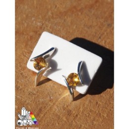 Citrine - Boucles d'Oreilles - Lithothérapie - Pierres et Minéraux - France