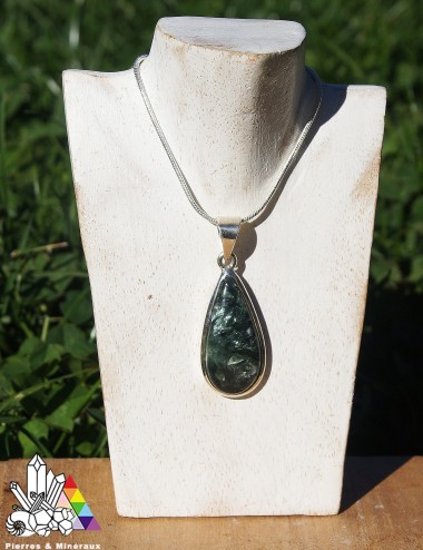 Pendentif Séraphinite - Forme de Goutte