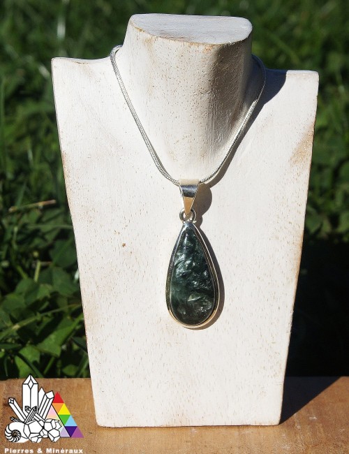 Pendentif Séraphinite - Forme de Goutte