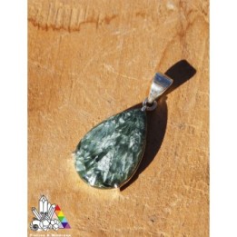 Pendentif en Séraphinite - Sertie d'argent 925 - Lithothérapie - Pierres et Minéraux - France