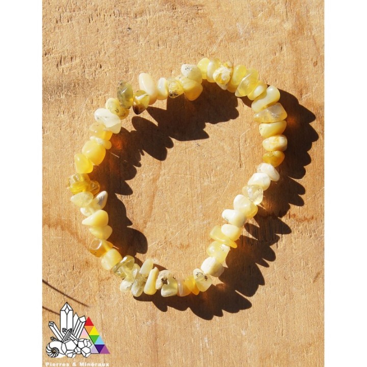 Bracelet Opale Jaune - Perles Baroques - Lithothérapie - Pierres et Minéraux - France