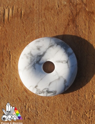 Donut en Howlite Blanche