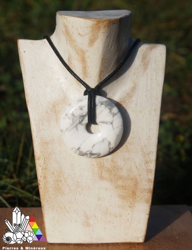 Donut en Howlite Blanche