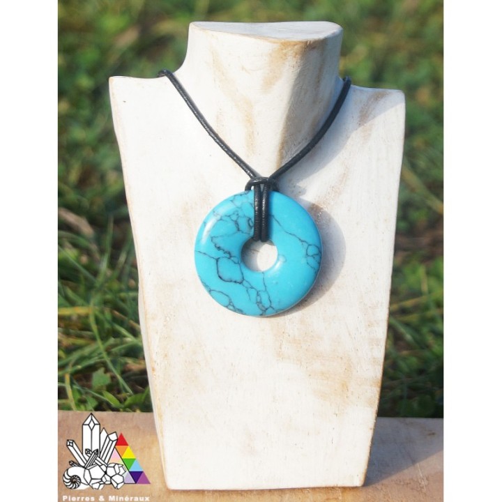 Howlite Bleue - Pi Chinois ou Donut - Lithothérapie - Pierres et Minéraux - France