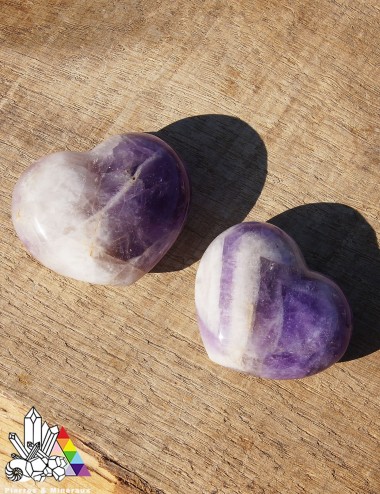 Cœur en Améthyste Chevron